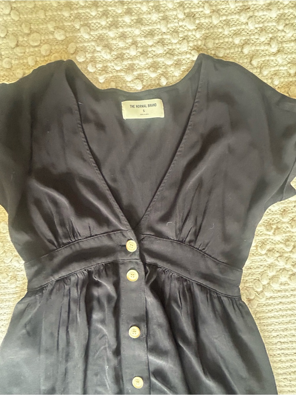 The Normal Brand Black Button-Front Midi Dress - Picture 7 of 7